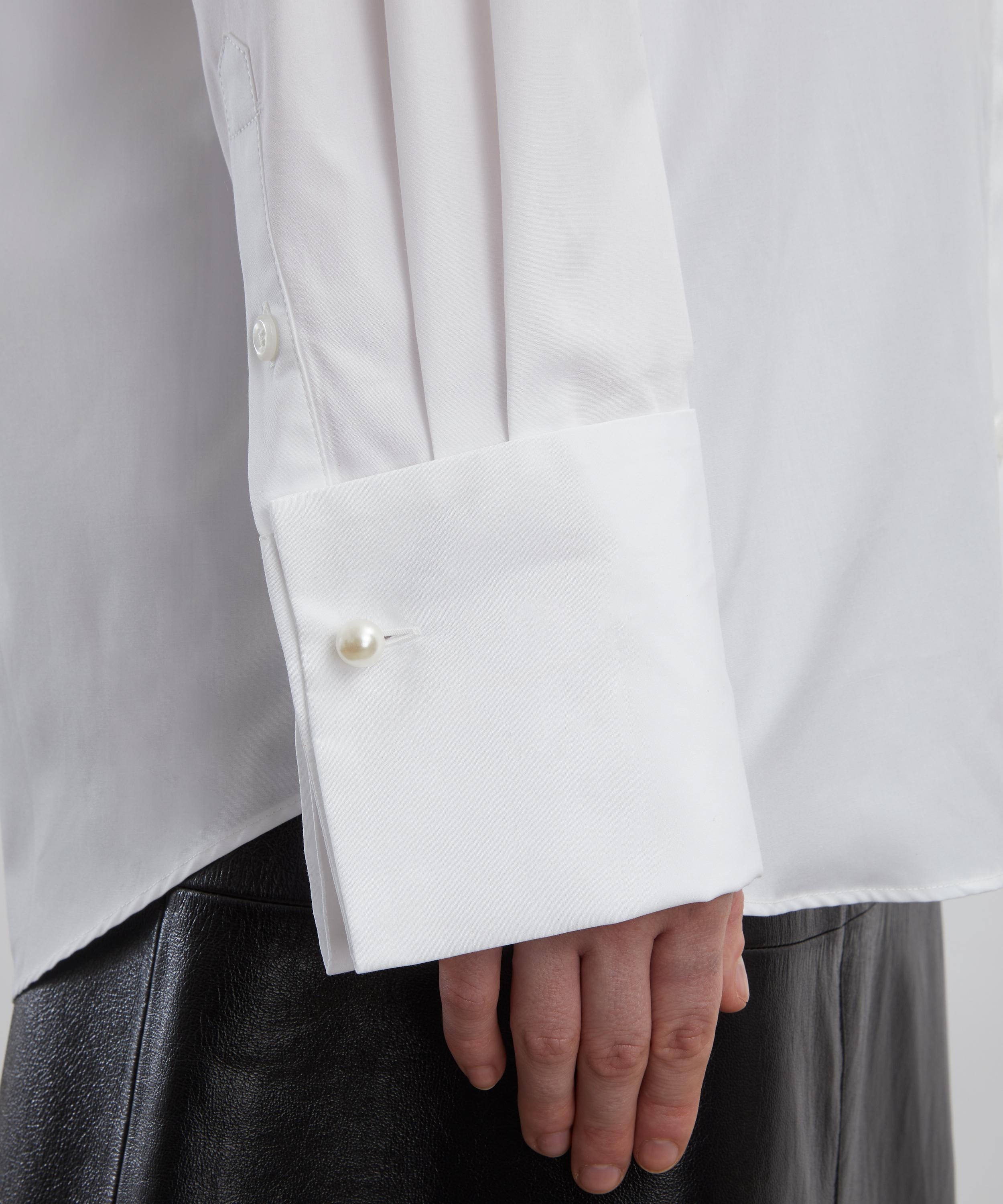 Collarless Elongated Shirt - 5