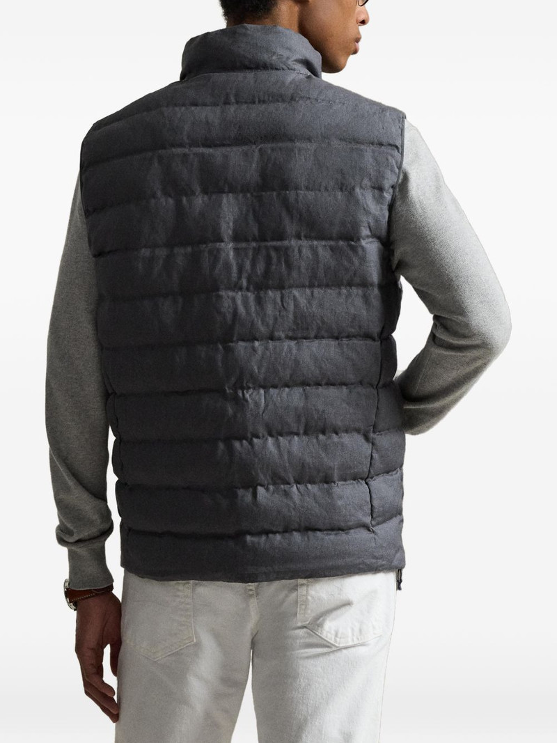 woven quilted linen gilet 4