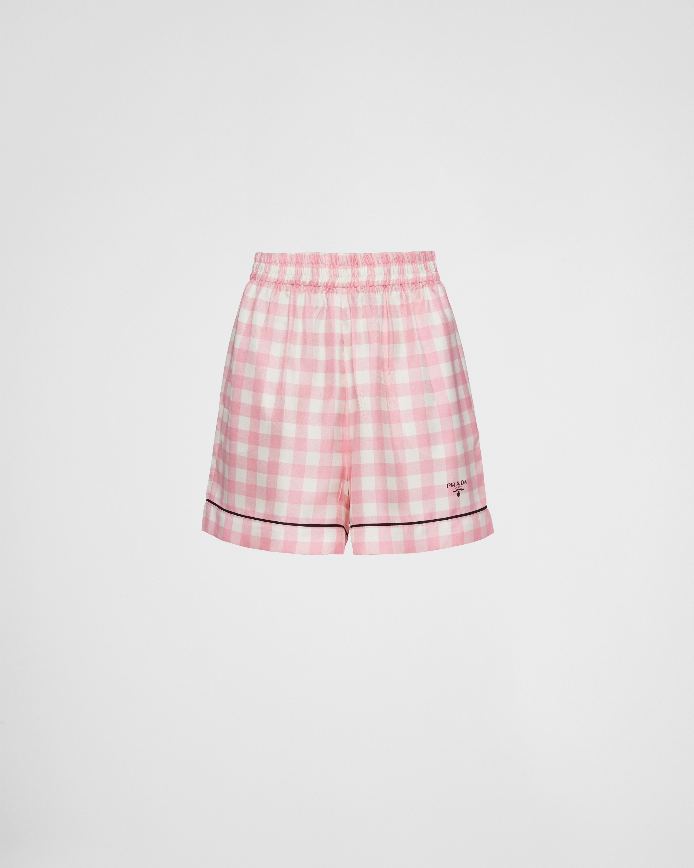 Gingham check twill shorts - 1