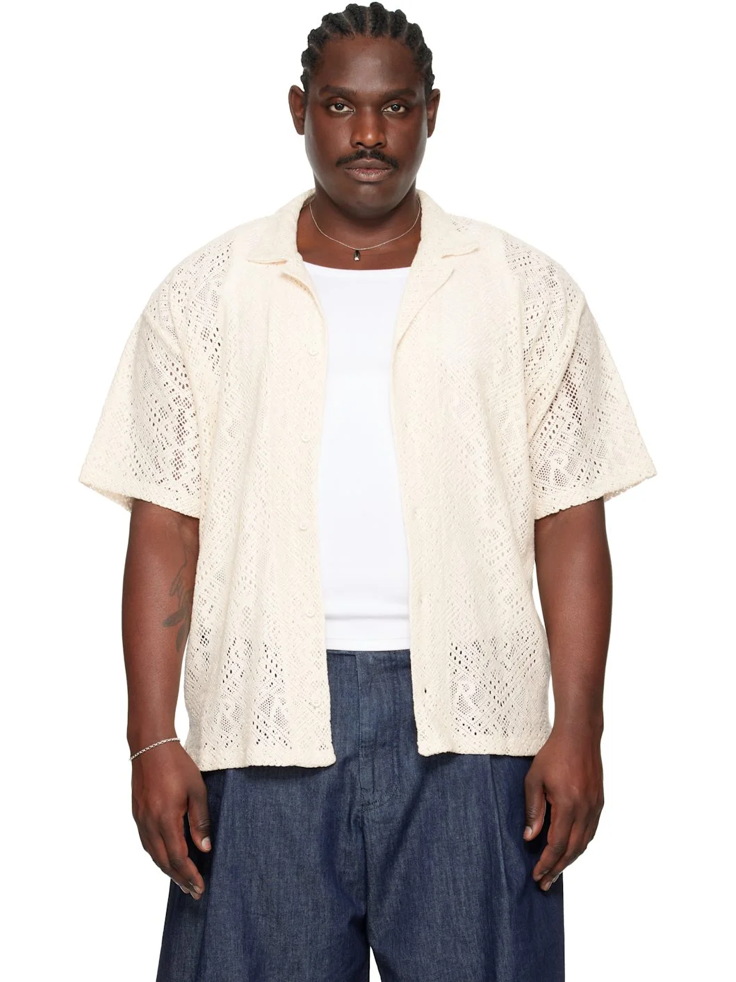 Off-White All Over Crochet Shirt - 1