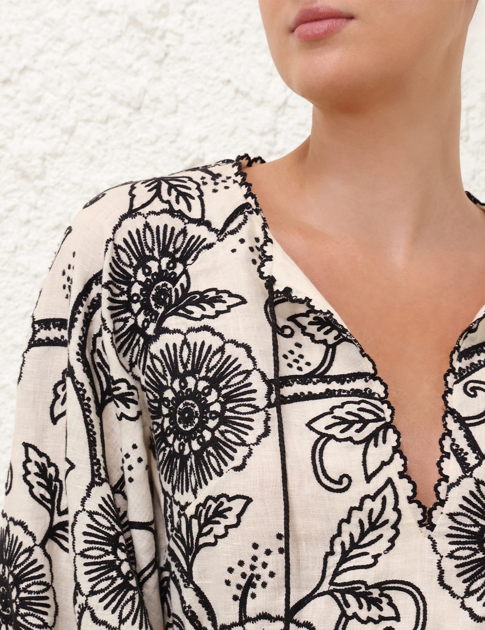TALLOW EMBROIDERED MINI DRESS - 5