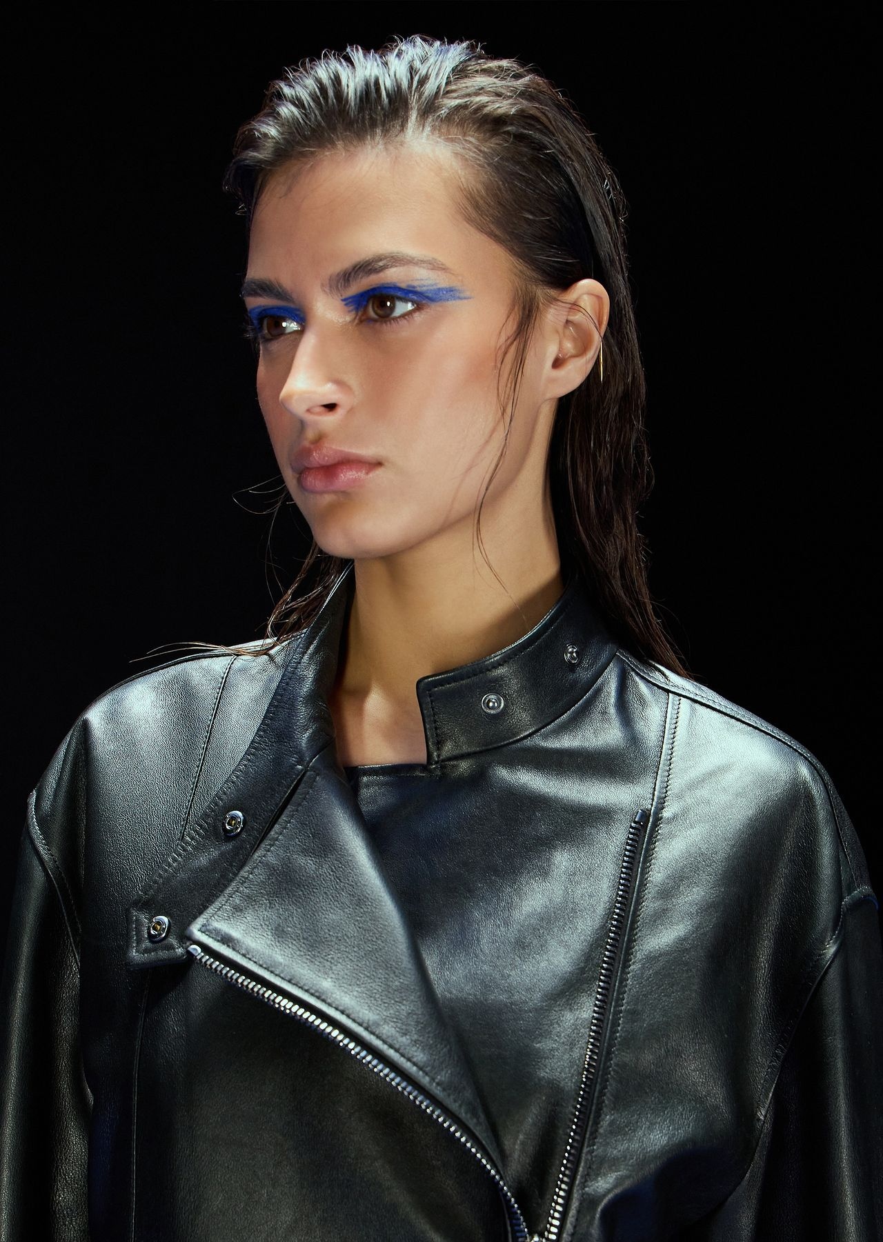 ASV Black Blue capsule collection oversized jacket in vegetable-tanned nappa lambskin - 5