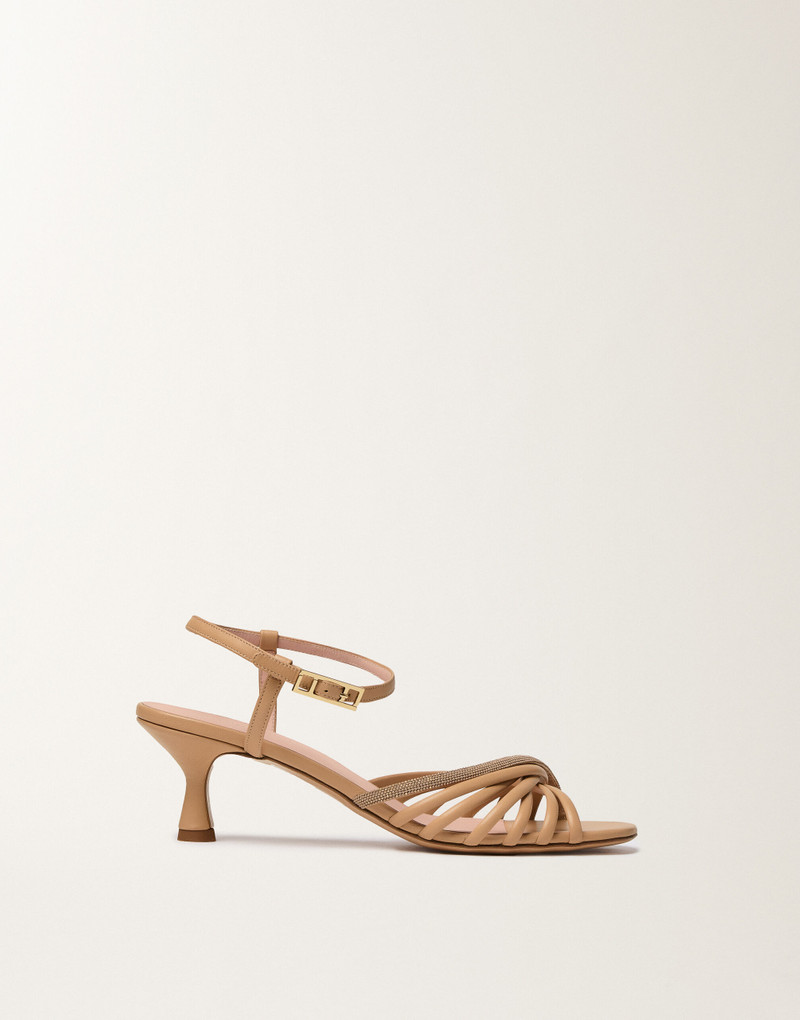 Nappa leather sandal with heel 1