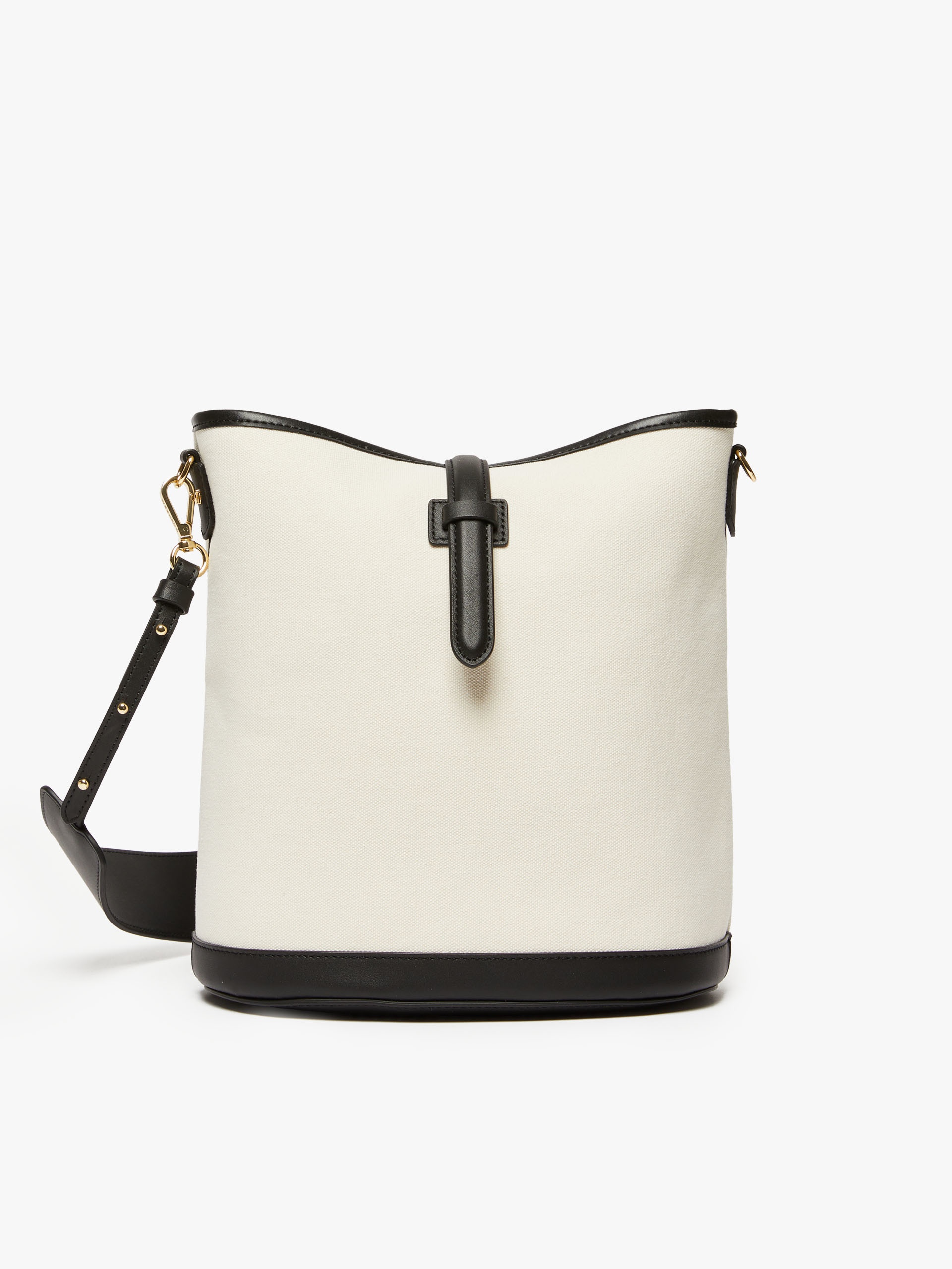 DOMIZIA1 Canvas and leather bucket bag - 1