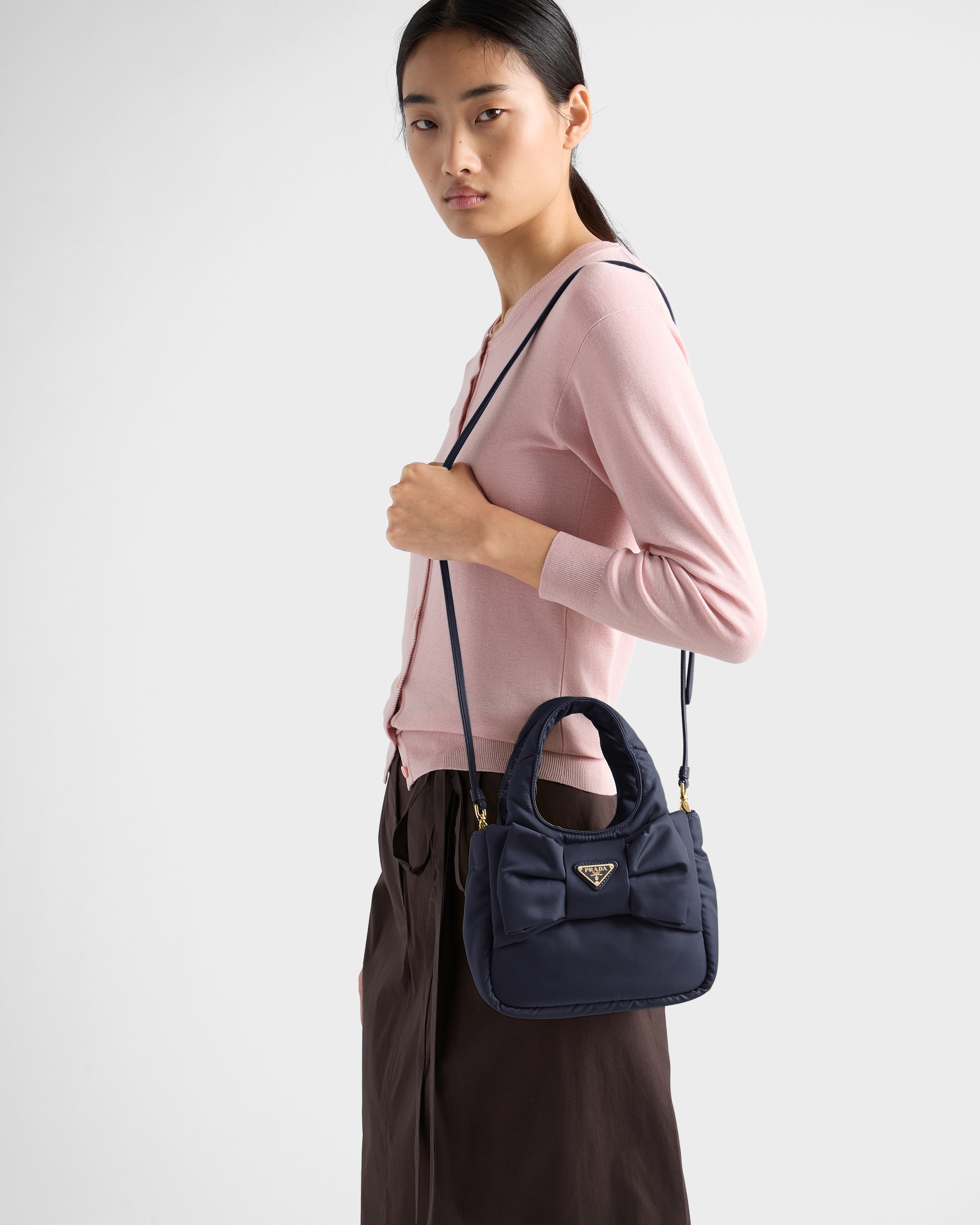 Padded Re-Nylon mini-bag with bow - 8
