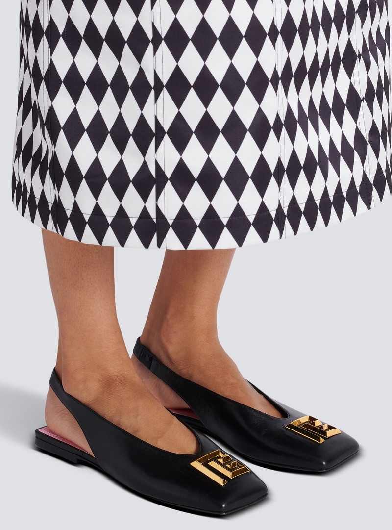 Balmain Flat Eden slingbacks in lambskin leather outlook