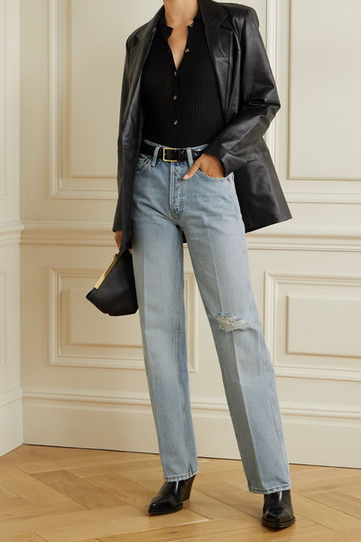 RE/DONE 90s distressed high-rise straight-leg jeans outlook