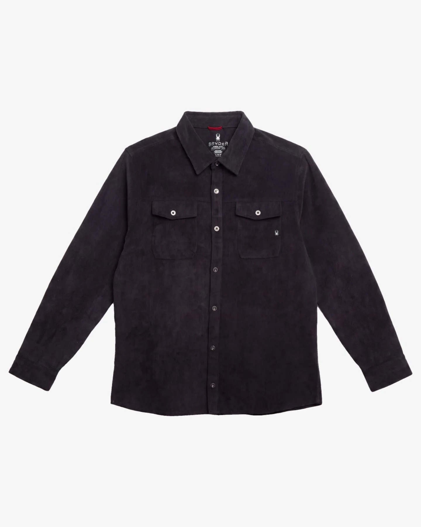 Men's Corduroy Long Sleeve Shirt - Black - 1