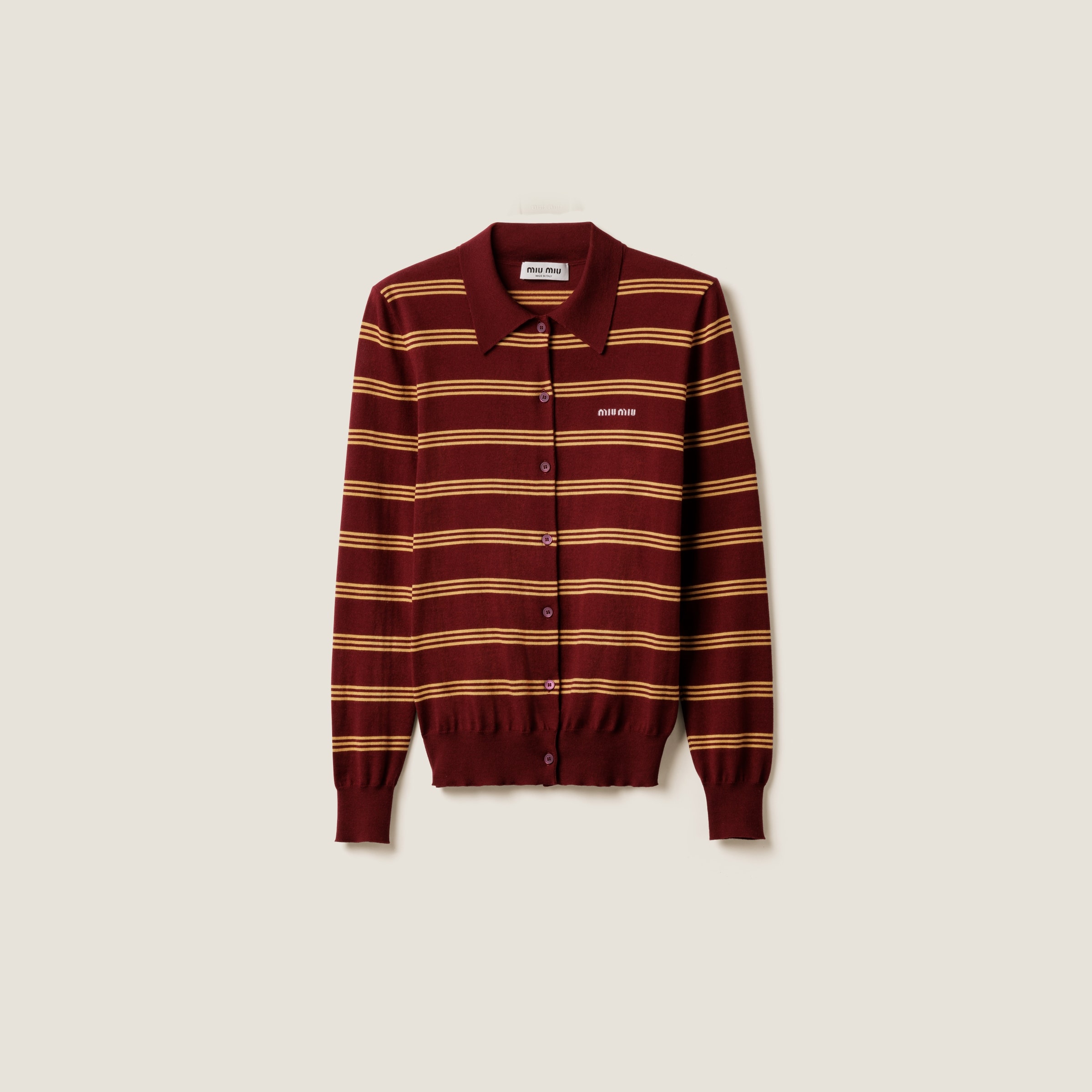 Striped cashmere and silk cardigan - 1