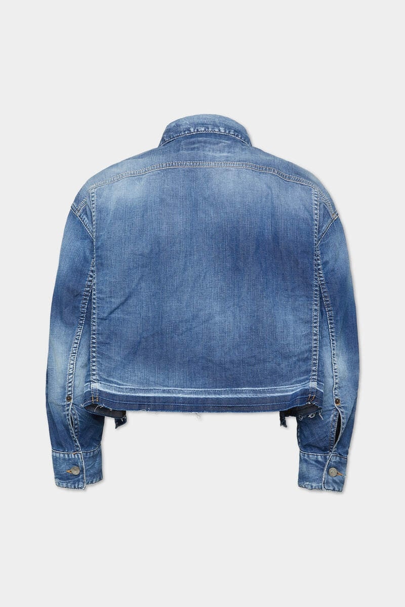 SUMMER LOVERS MEDIUM WASH MAXI JEAN JACKET - 2