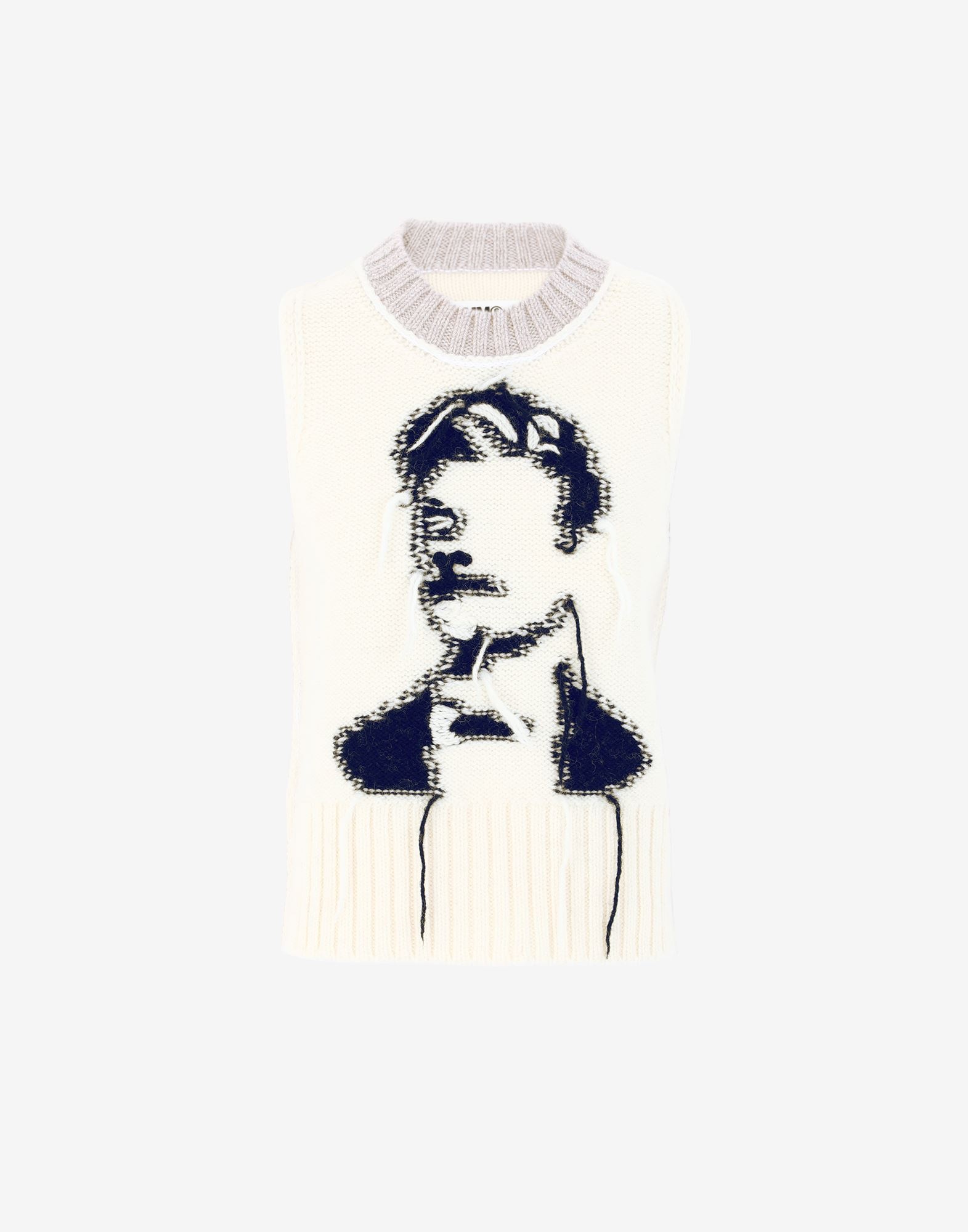 Reversed intarsia sleeveless sweater - 1