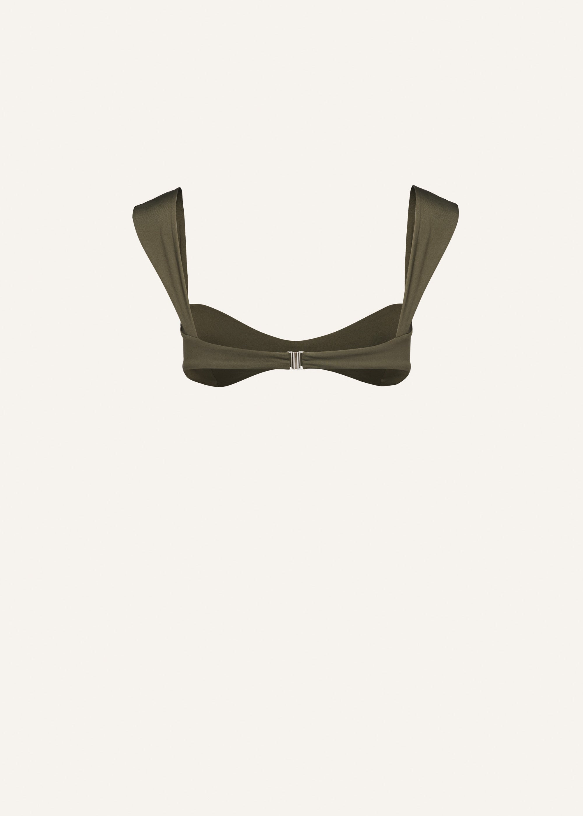 Retro bustier swim top in khaki - 2