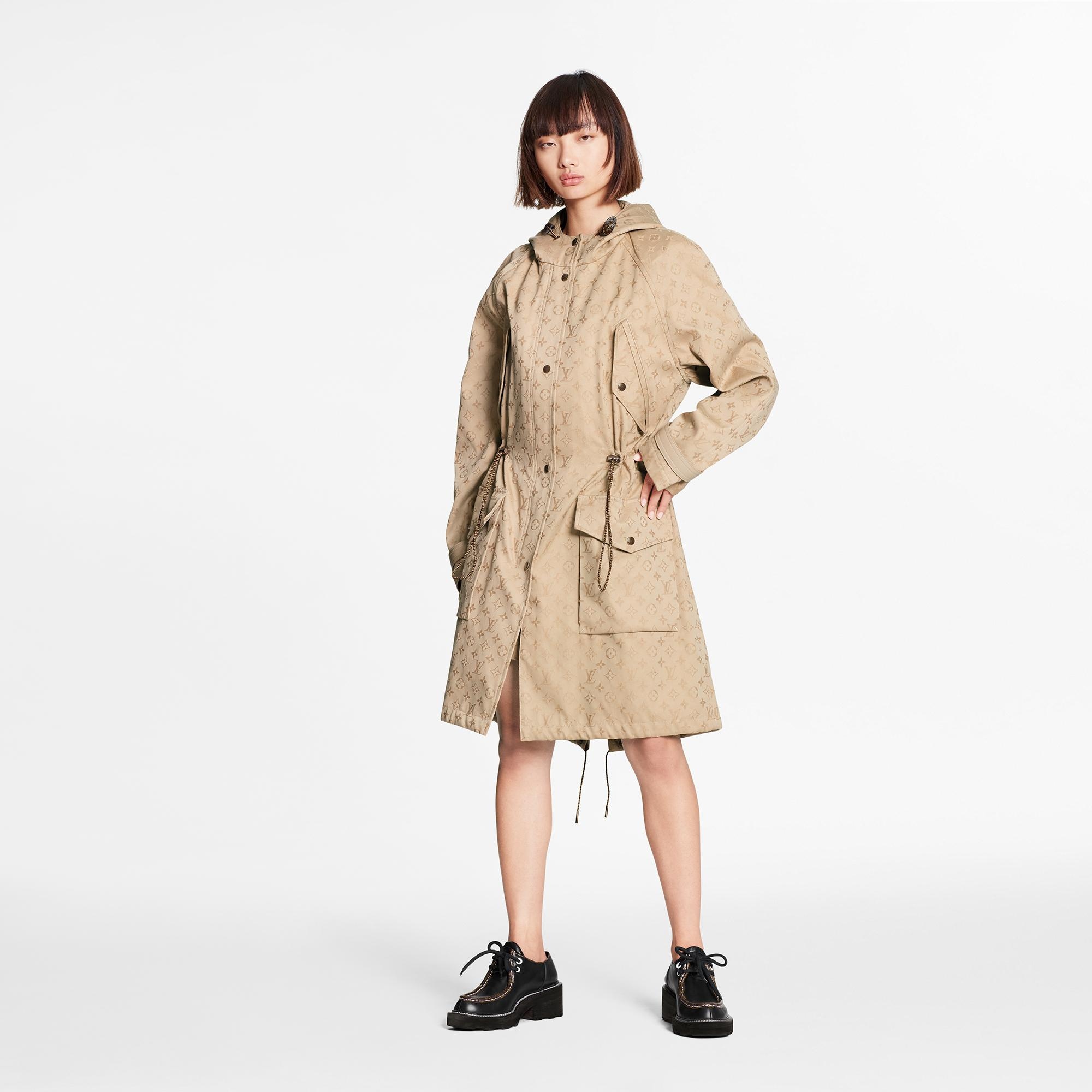 Monogram Jacquard Gabardine Relaxed Hooded Parka  - 2