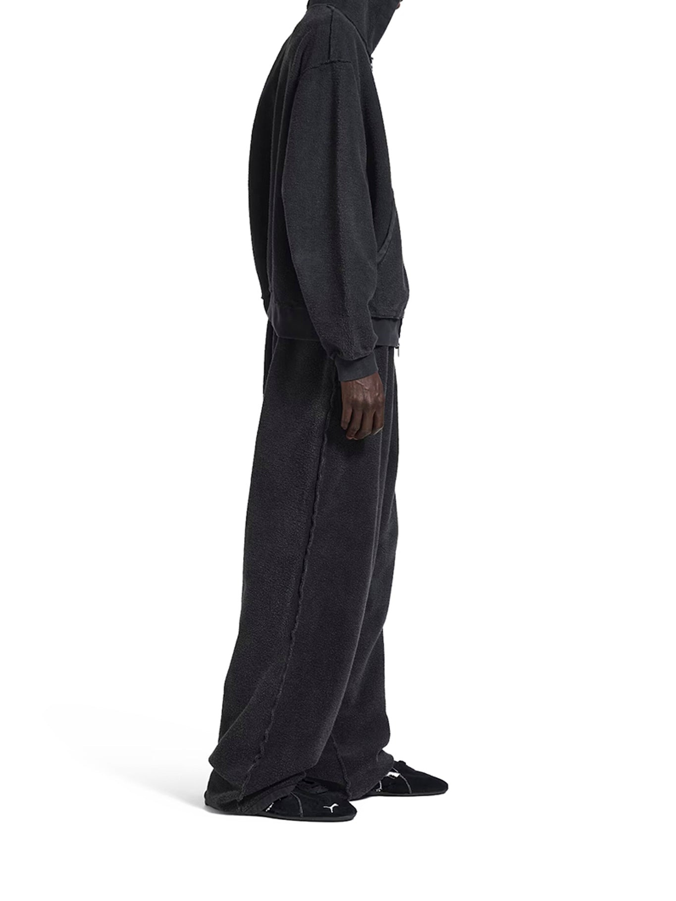3B SPORTS ICON INSIDE-OUT ZIP-UP SWEATSHIRT IN FADED BLACK - 5