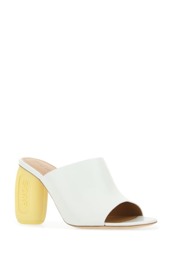 Loewe Woman Ivory Leather Soap Mules - 2