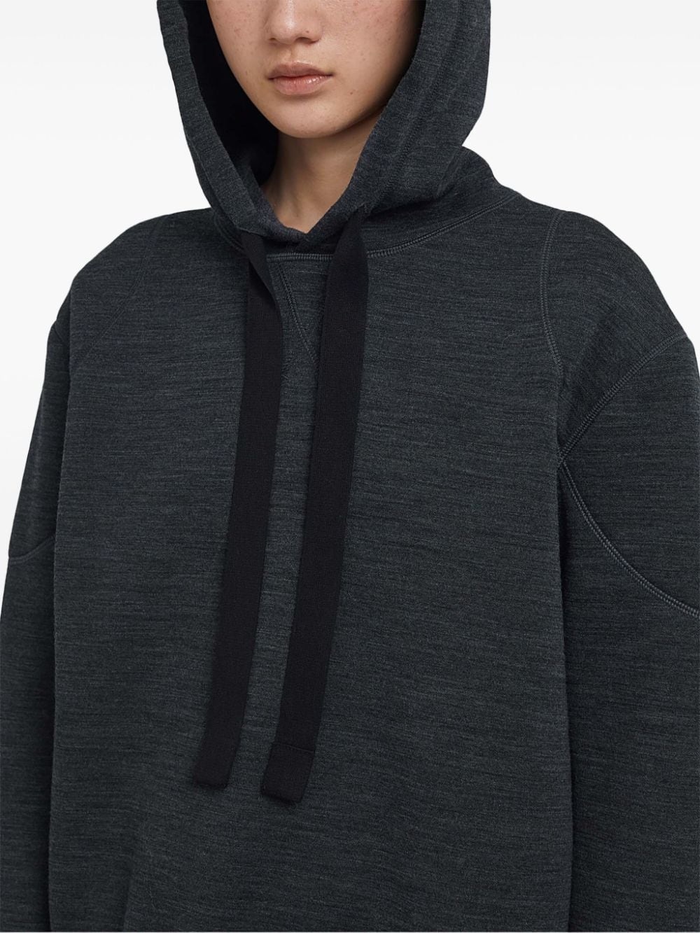 drawstring wool hoodie - 6