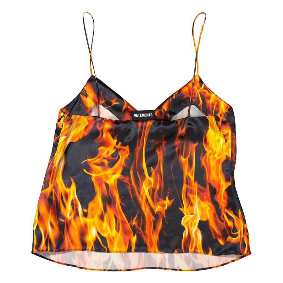 Vetements Ladies Fire Print Slip Top - 6