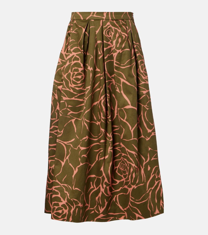 Floral cotton midi skirt 1