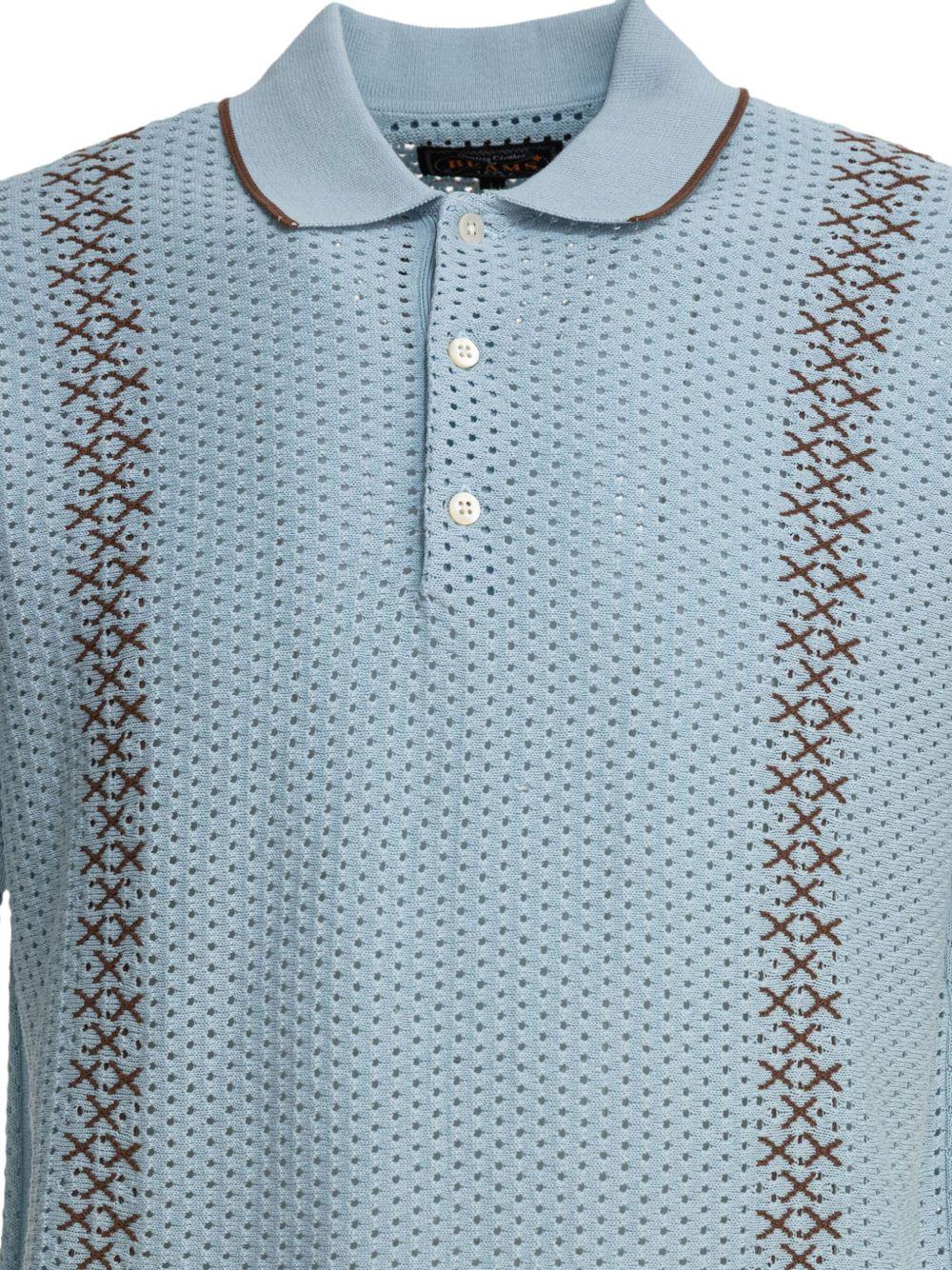 embroidered eyelet polo shirt - 5