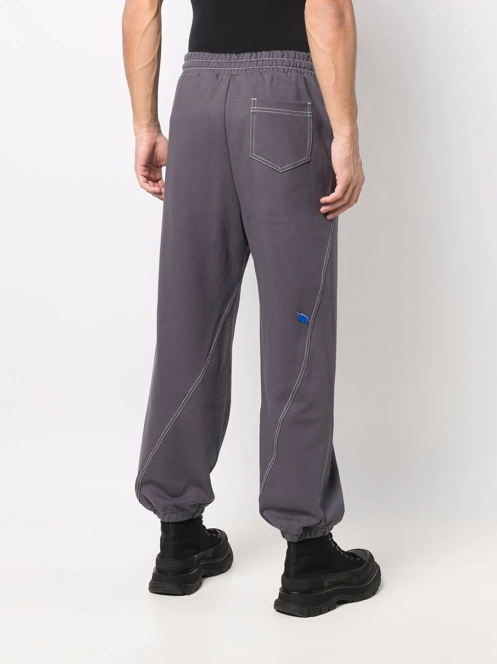 contrast-stitching track pants - 5