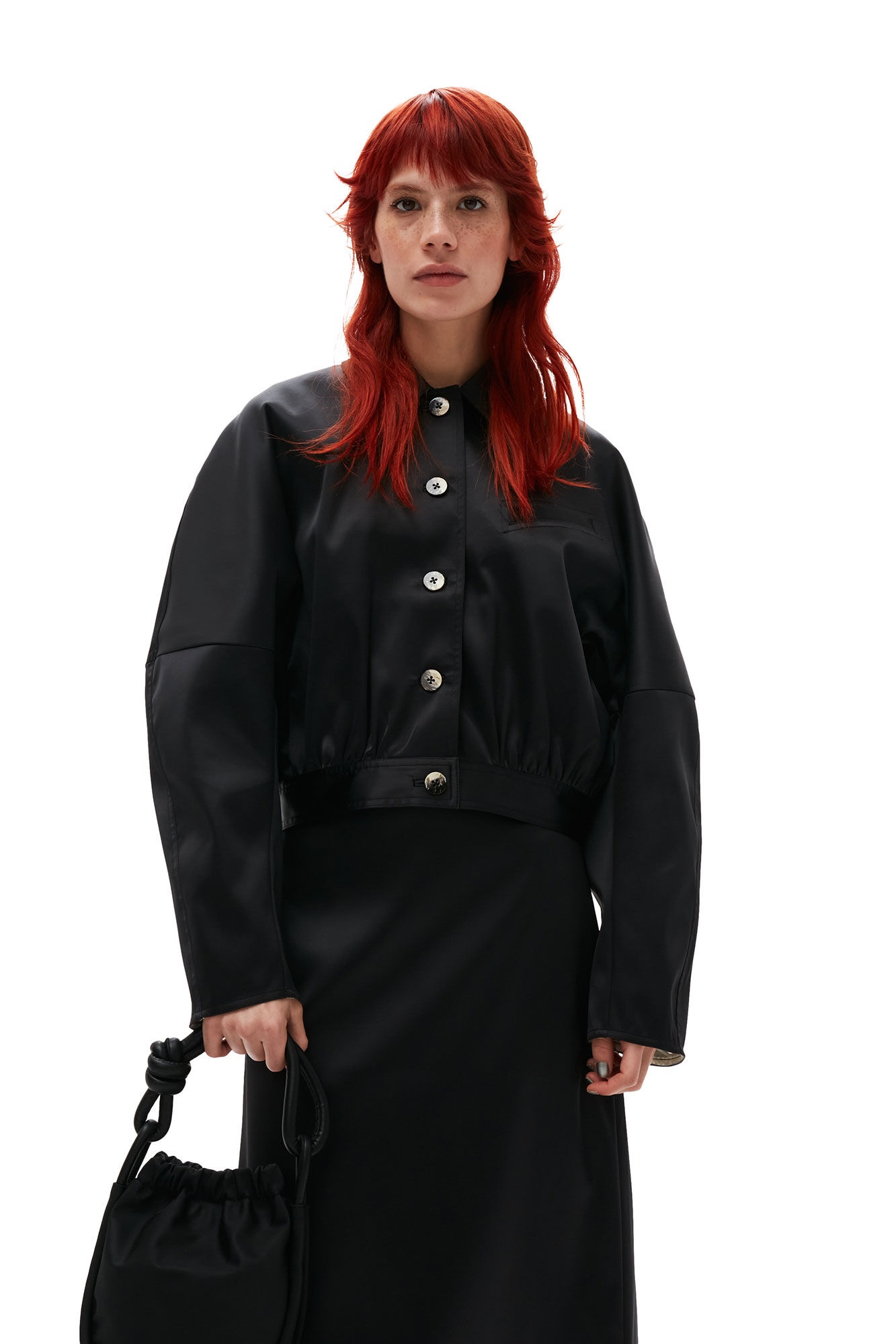 DOUBLE SATIN SHORT JACKET - 8
