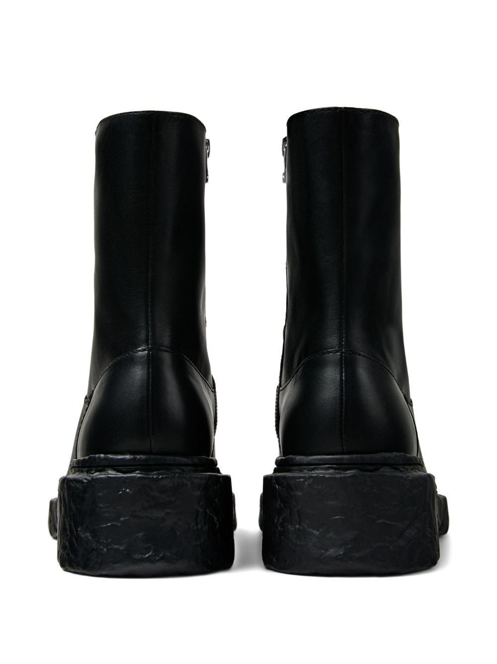 zip-detail textured  boots - 3