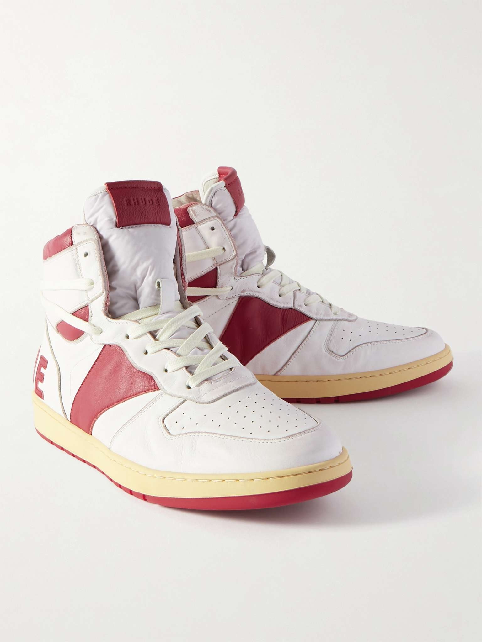 Rhecess Distressed Leather High-Top Sneakers - 4