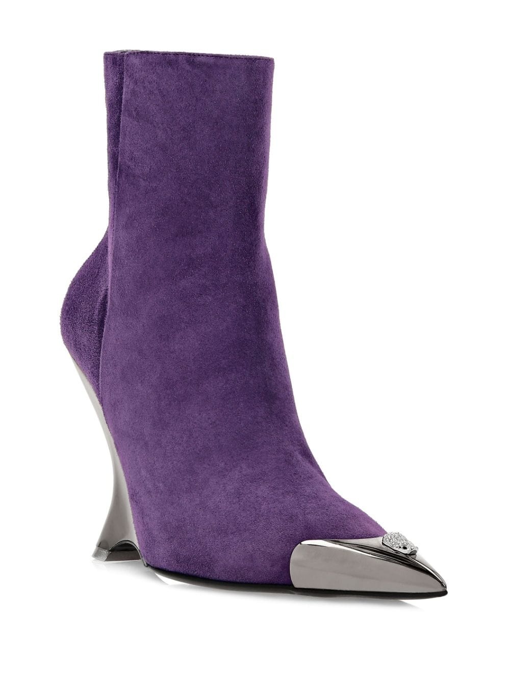 pointed-toe suede ankle boots - 2