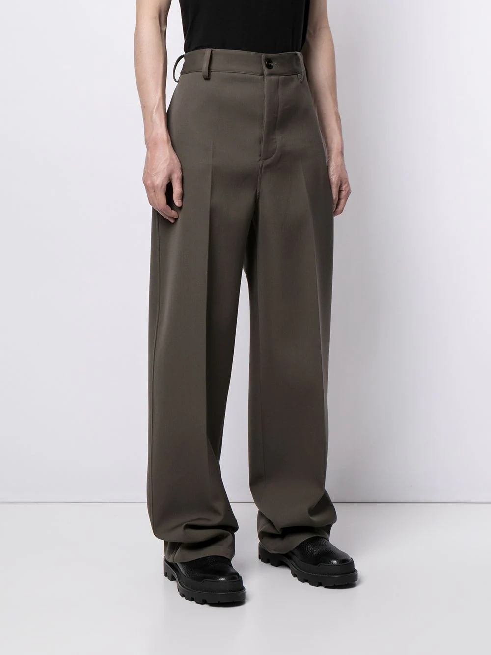 wide-leg wool tailored trousers - 3