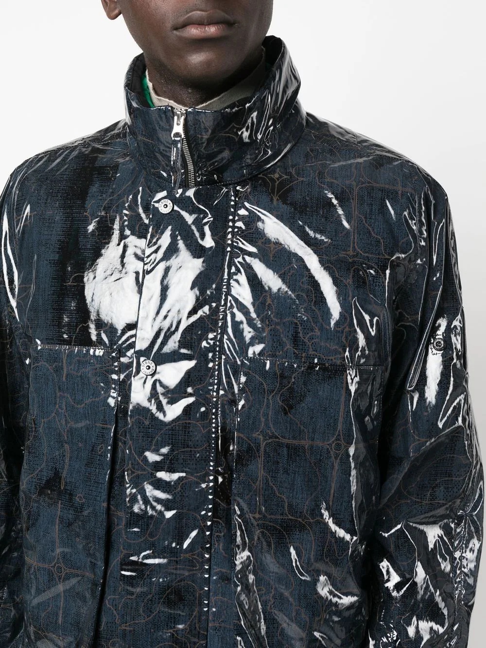 graphic-print layered padded jacket - 5