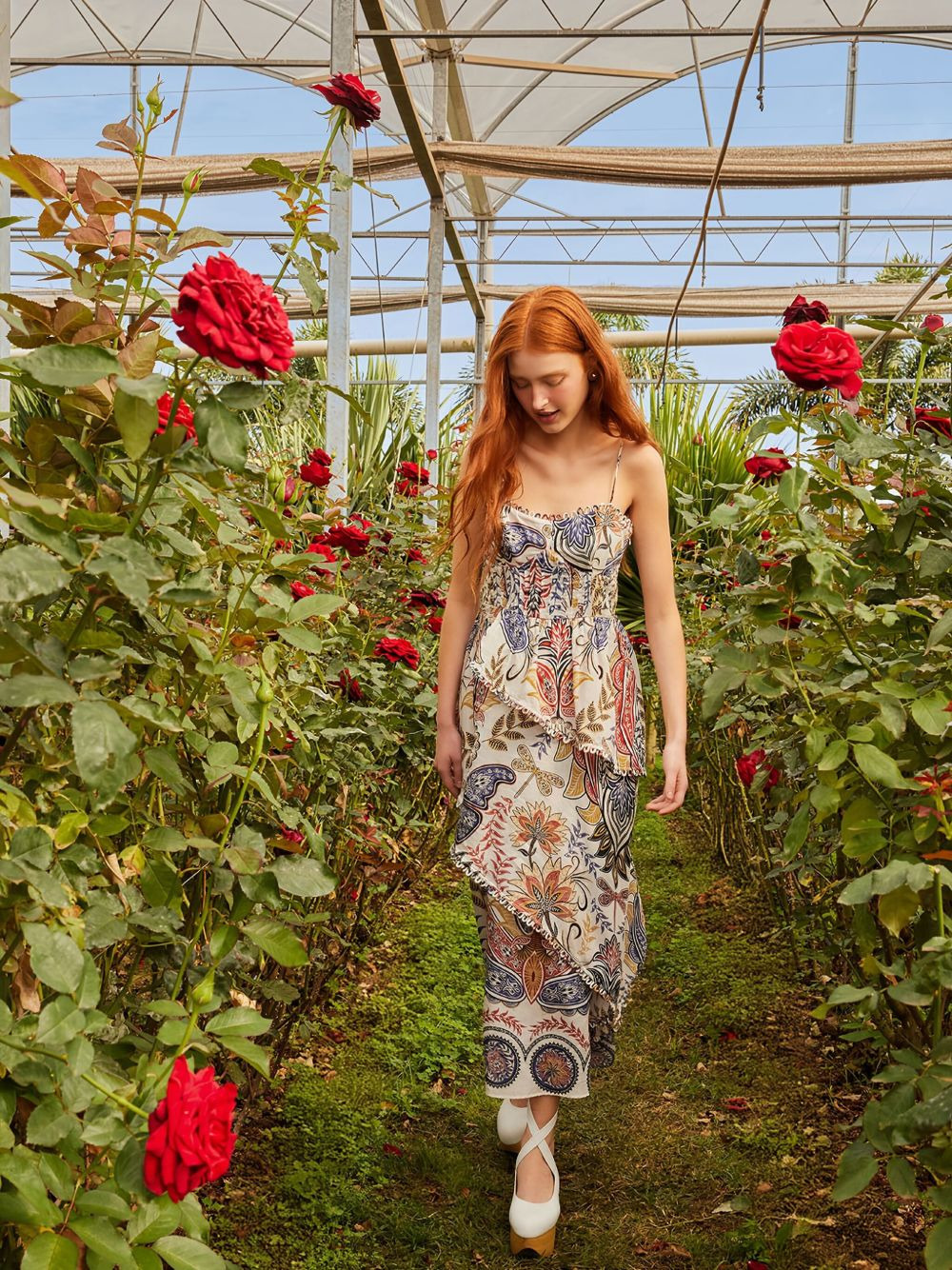 paisley-print midi dress - 5