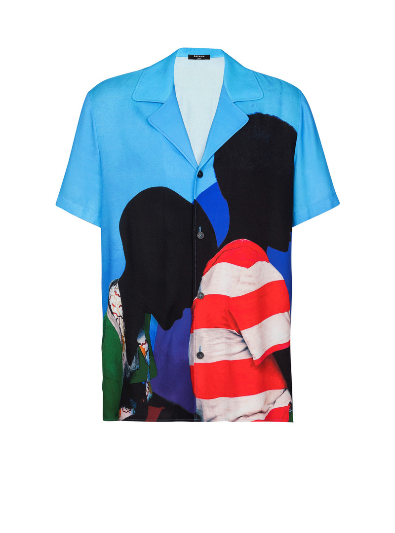 Twill pyjama shirt with Prince Gyasi print 1