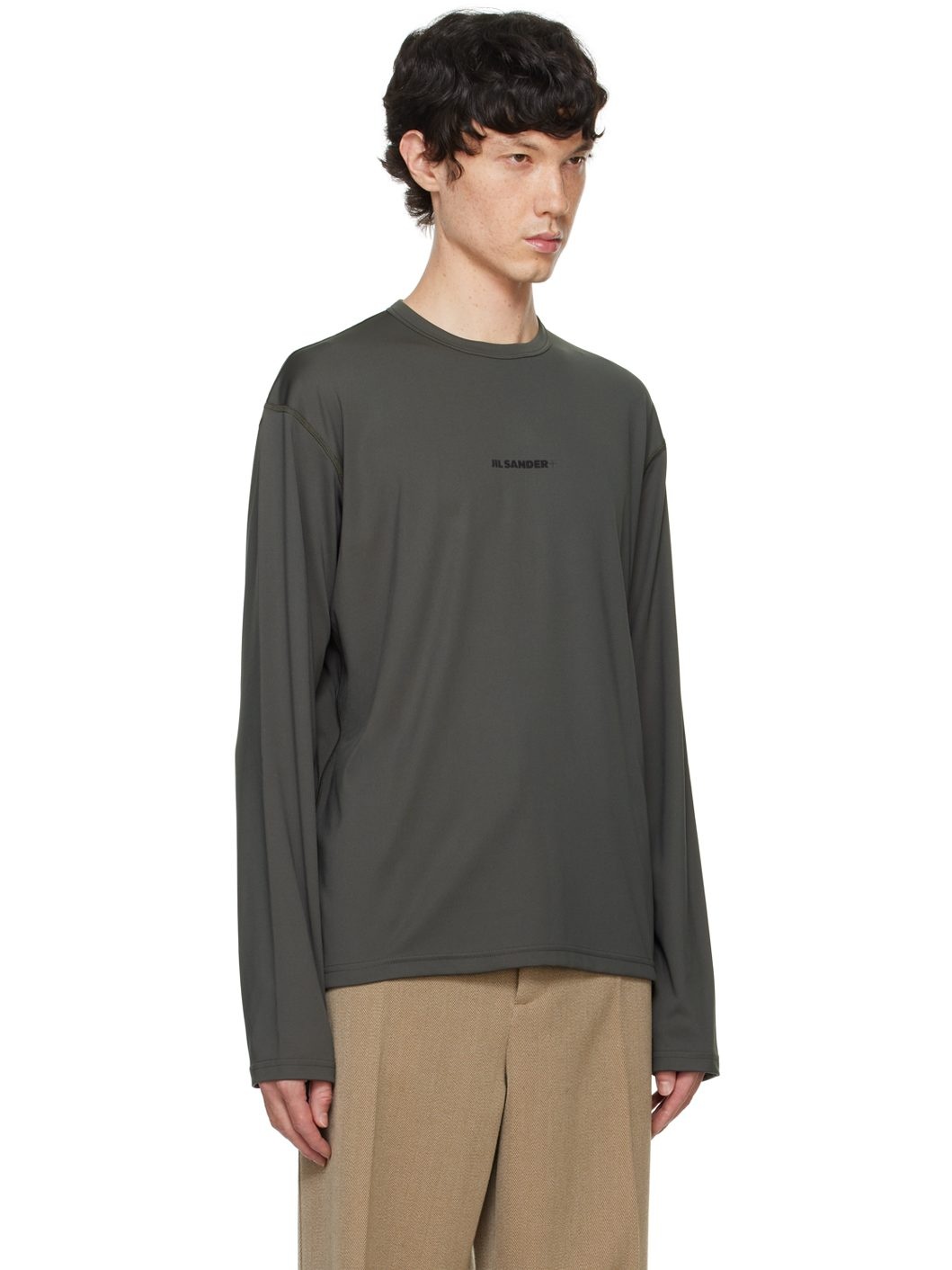 Green Printed-Logo Long Sleeve T-Shirt - 2