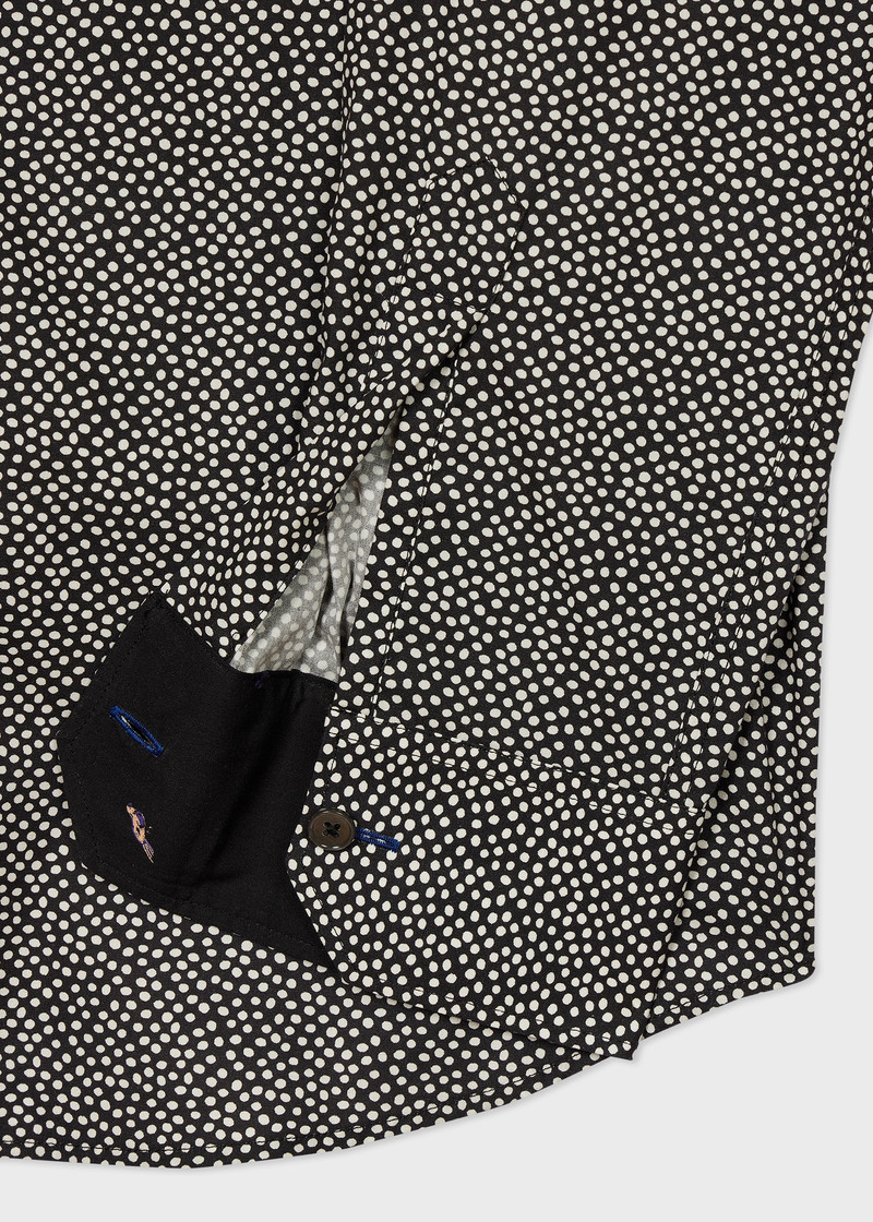 Paul Smith Black and White Polka Dot Cotton Shirt outlook