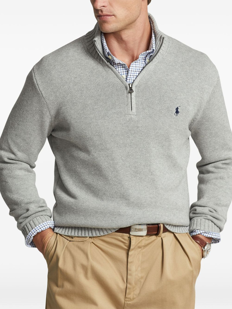 Pony-embroidered quarter-zip sweater 3