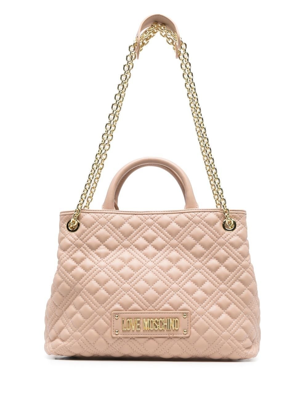 quilted logo-lettering bag - 1