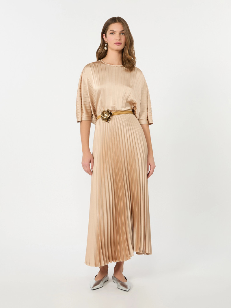 NICCHIA Pleated satin skirt - ANTIQUE ROSE 2