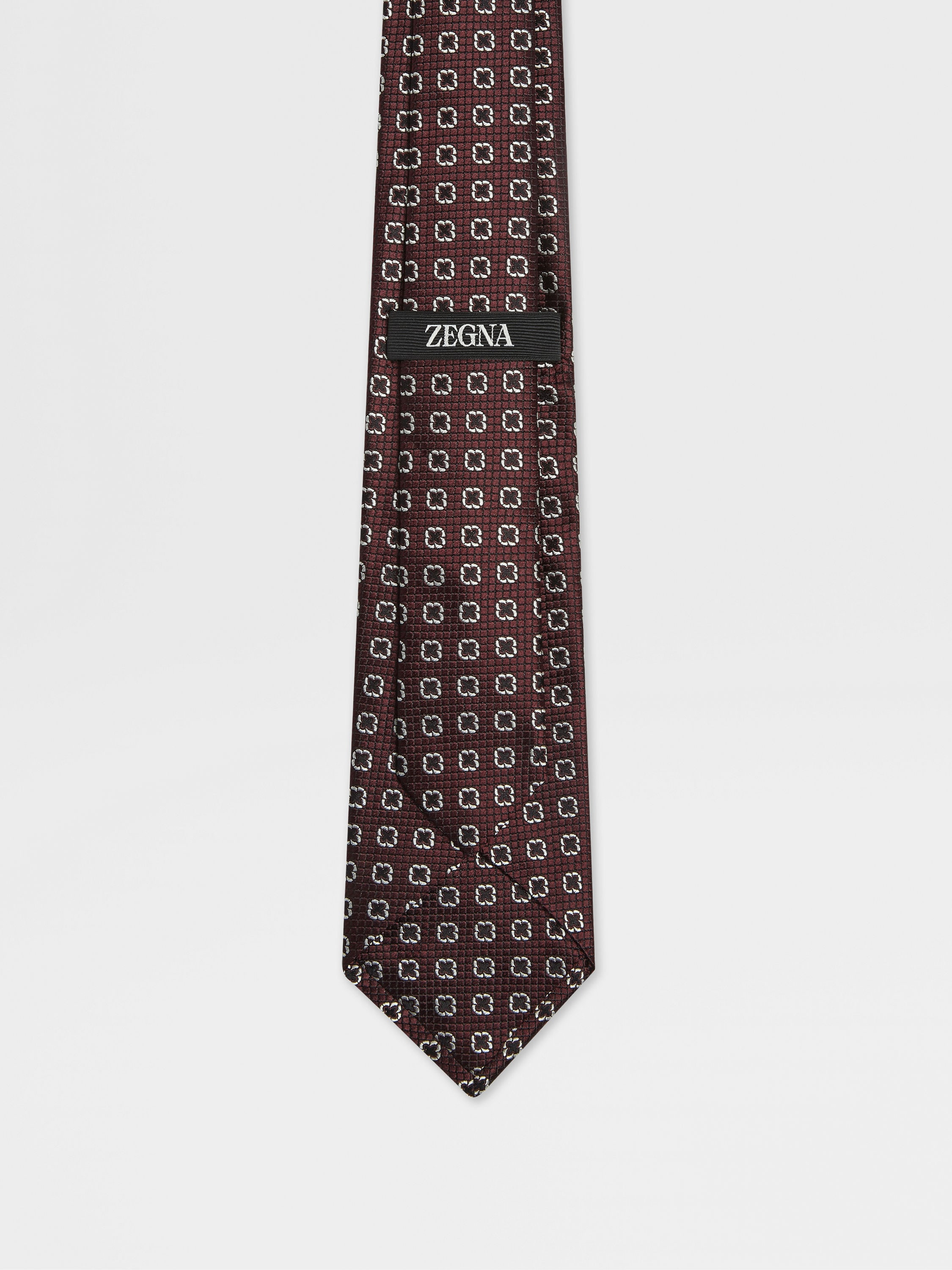 BURGUNDY SILK TIE - 3
