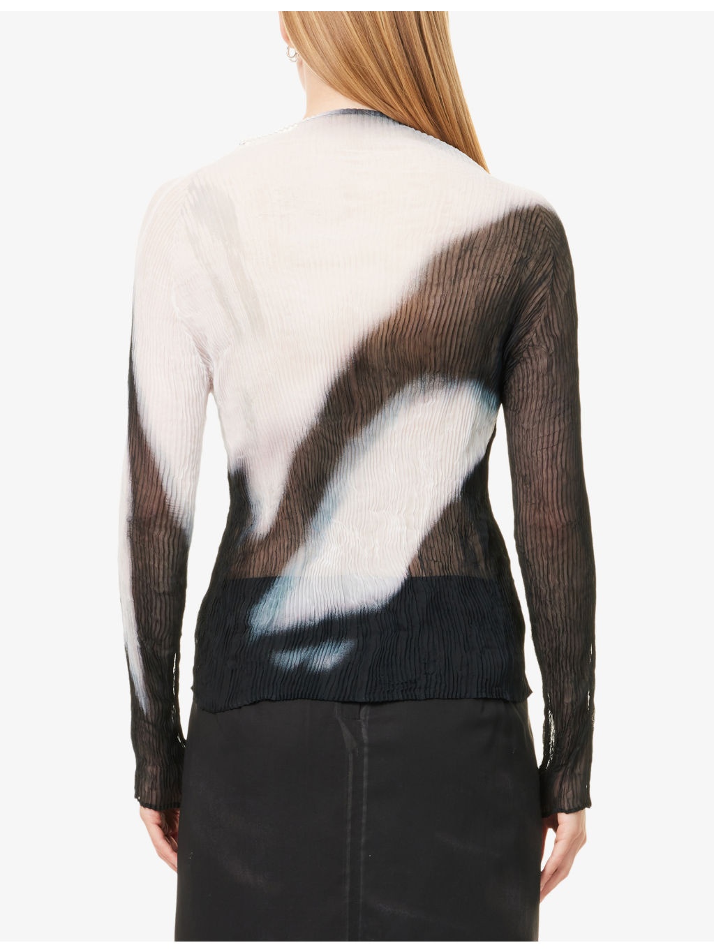 Shadow Study Pleats High-Neck Knitted Top - 4