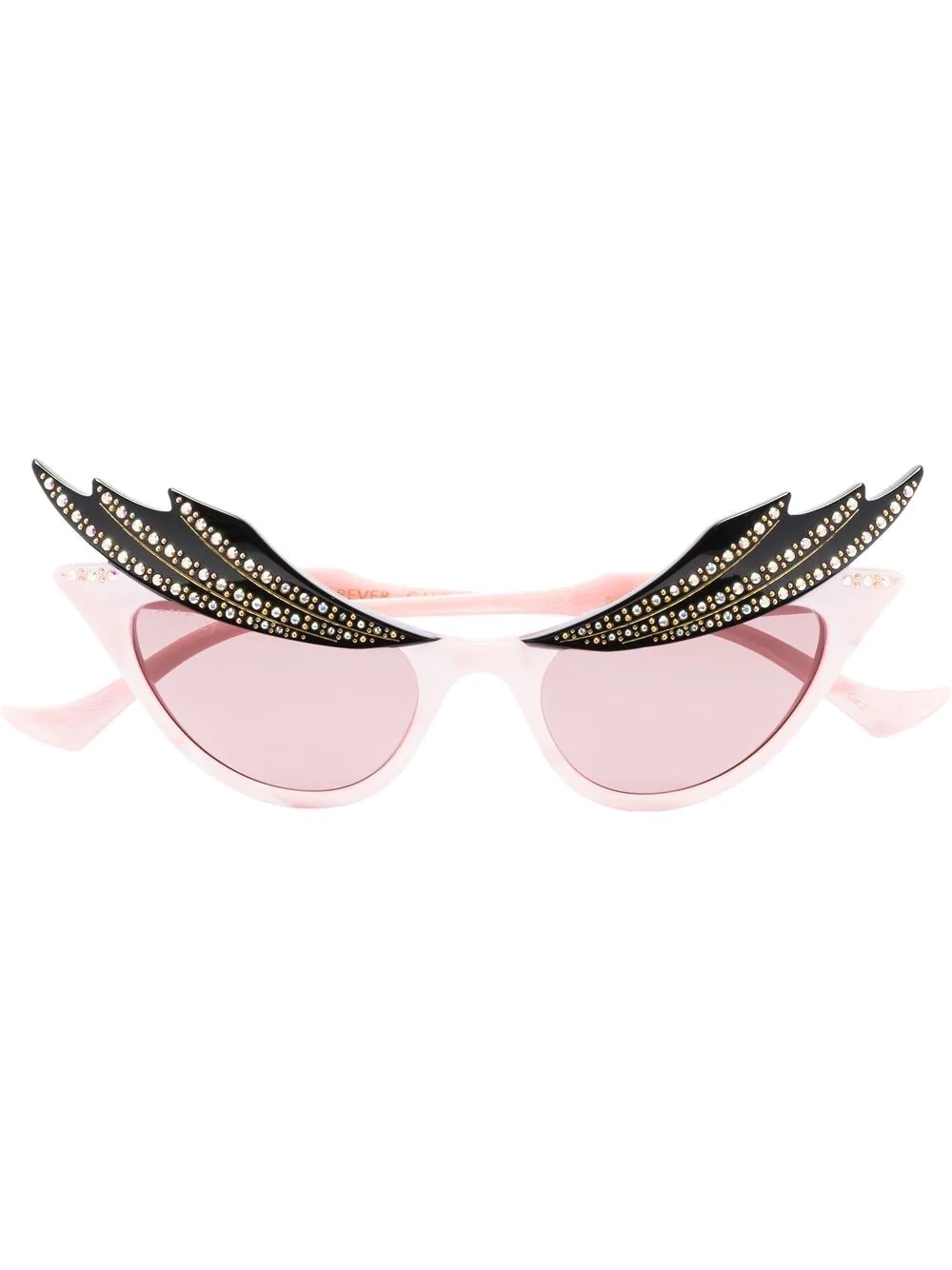 cat-eye crystal studded sunglasses - 1