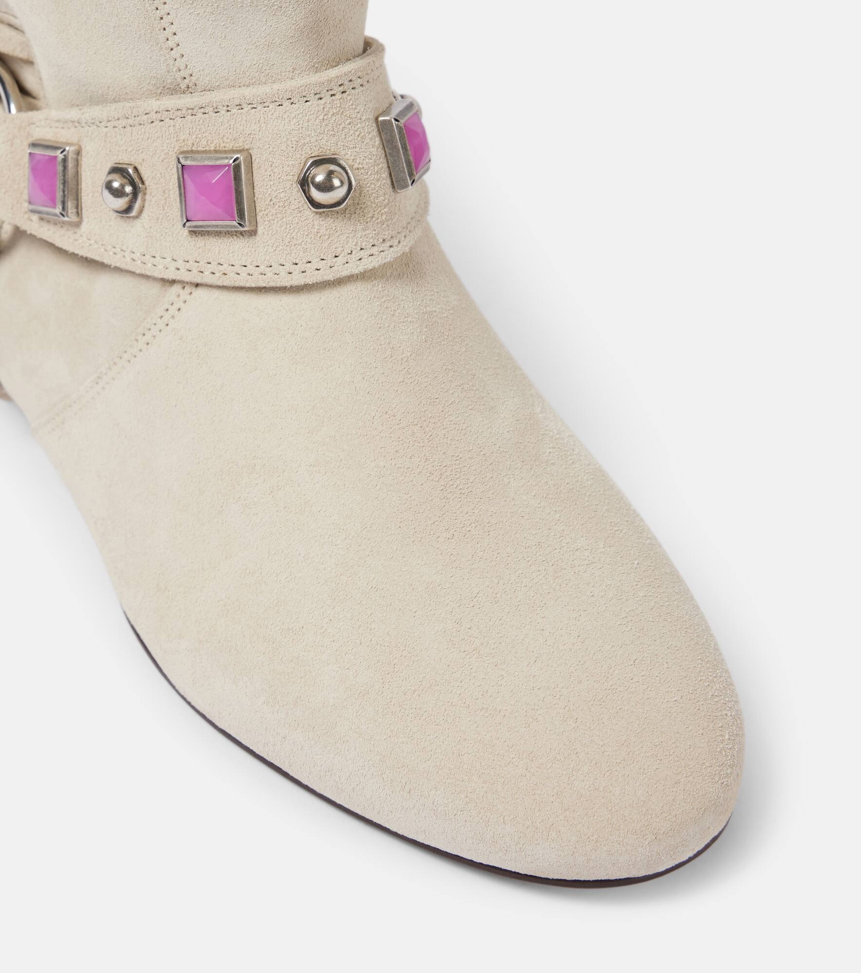 Soksa embroidered suede knee-high boots - 5