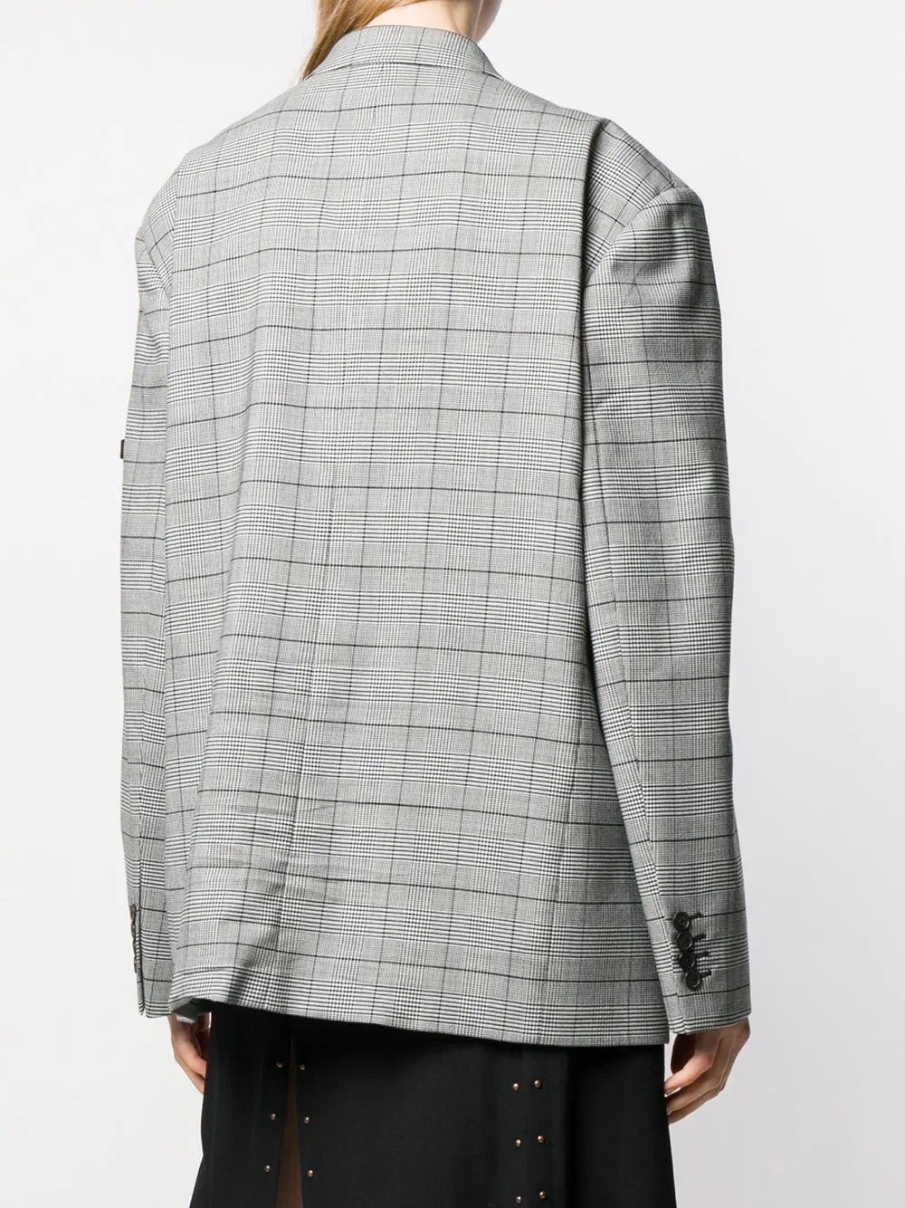 checked single breasted jacket - 4