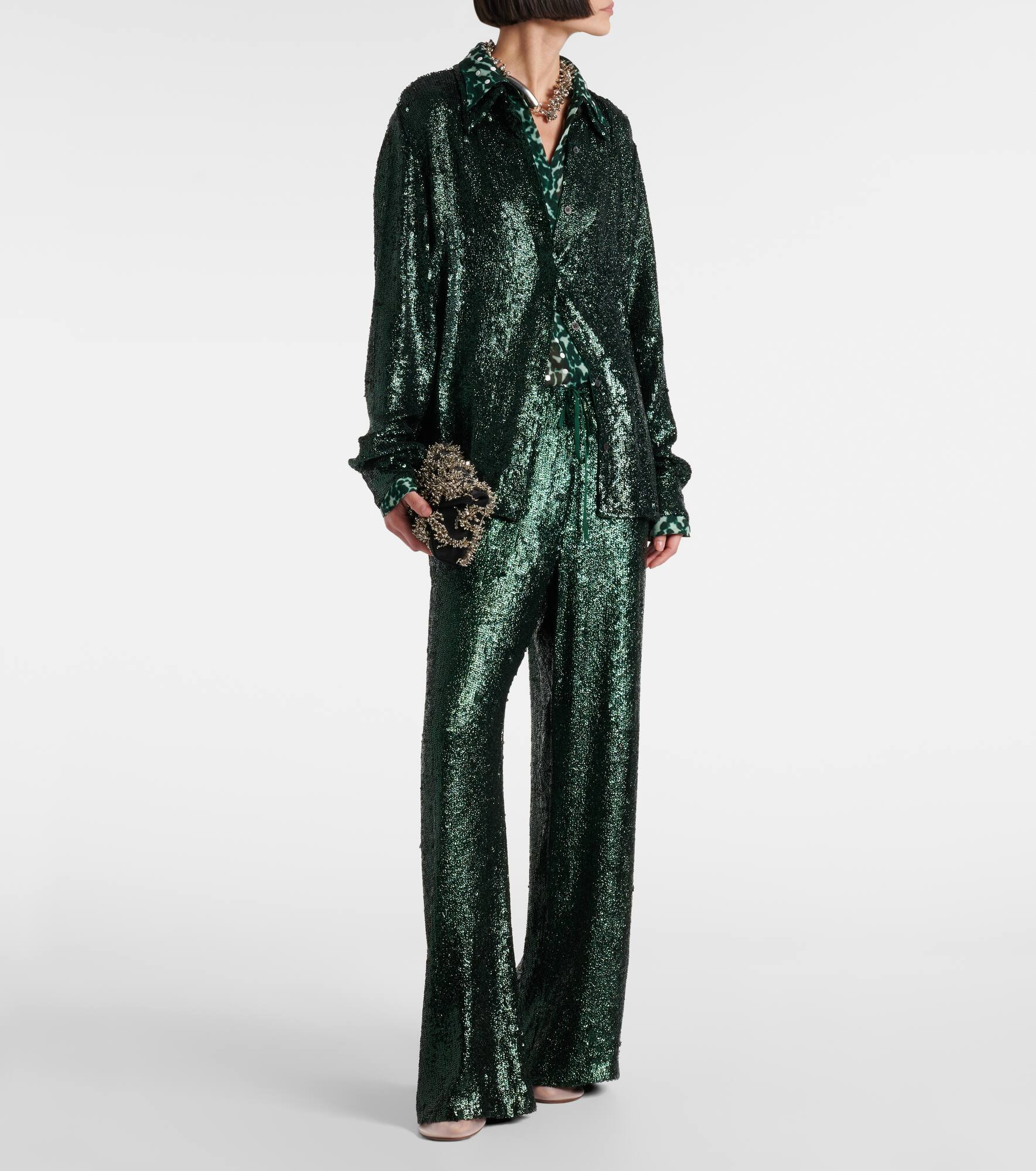 Sequined straight pants - 2