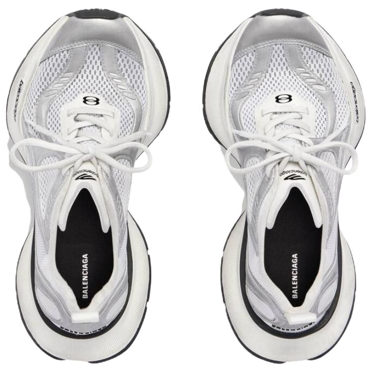 (WMNS) Balenciaga Circuit Sneakers 'White and Silver Polyester Nylon TPU and Polyurethane' 793944WFL - 4