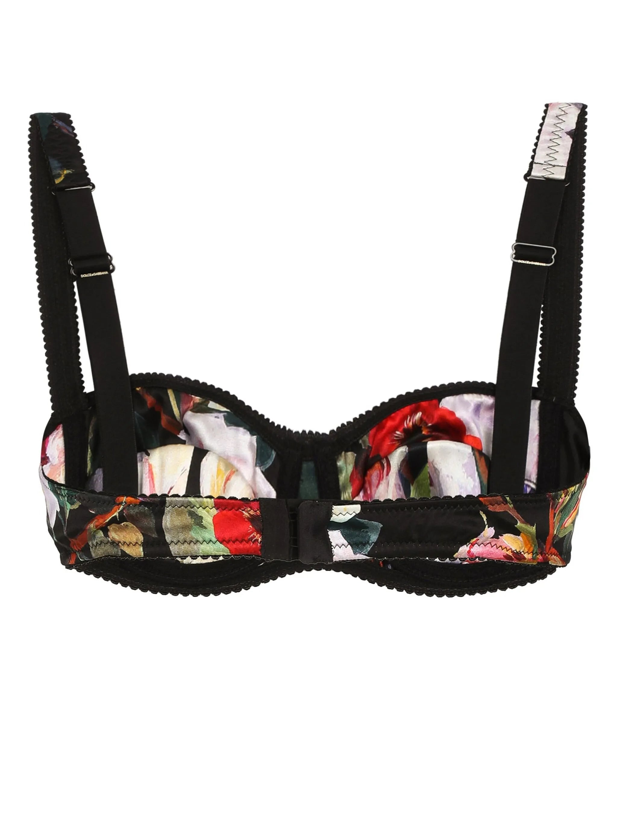 floral-print silk balconette bra - 2