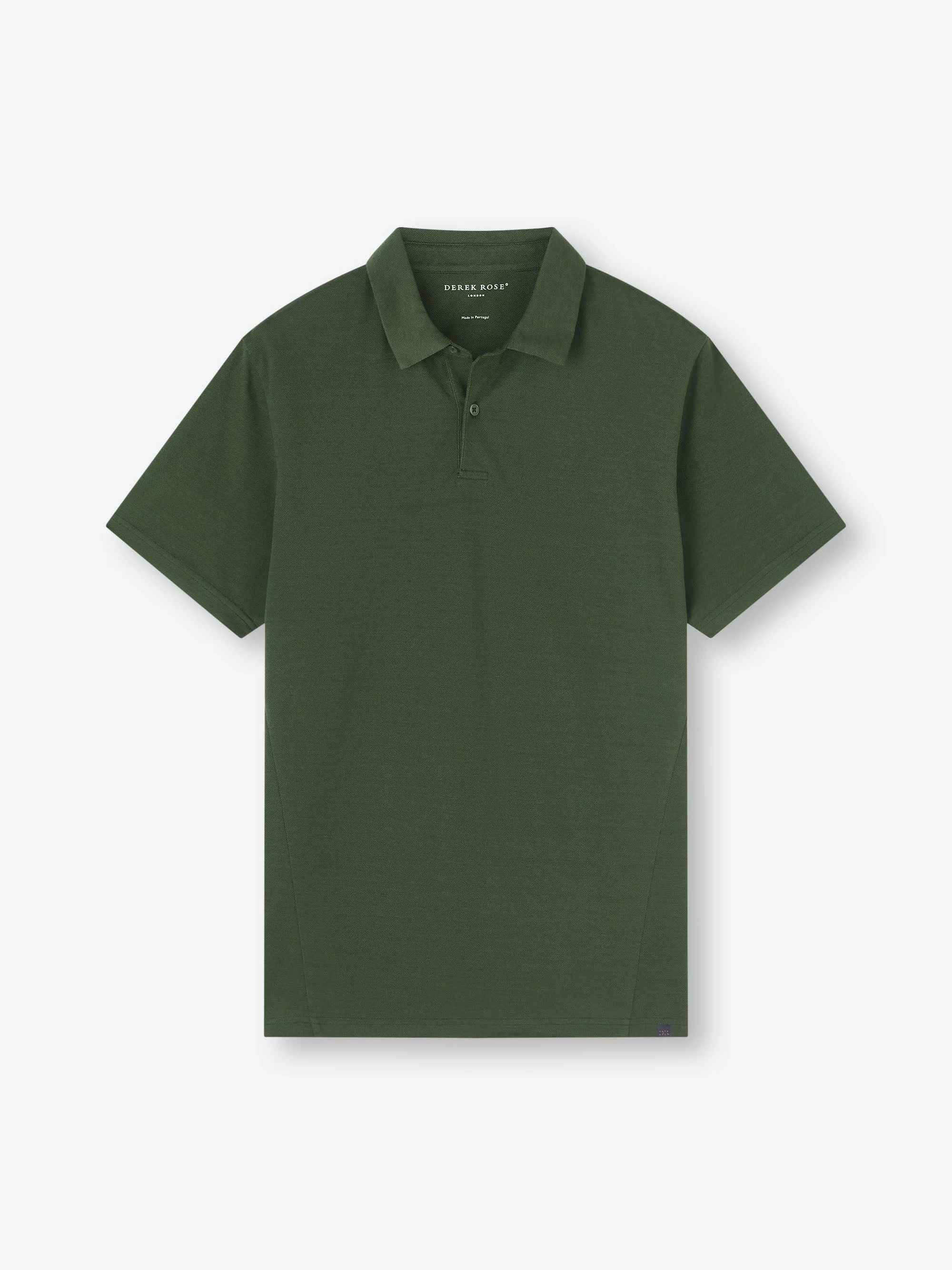 Men's Polo Shirt Ramsay Pique Cotton Lyocell Green - 1