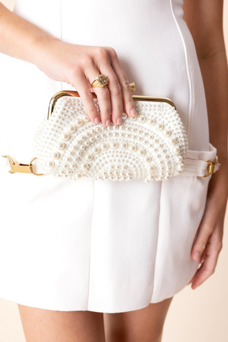 Anya Hindmarch Maud Tassel Clutch - Ivory outlook