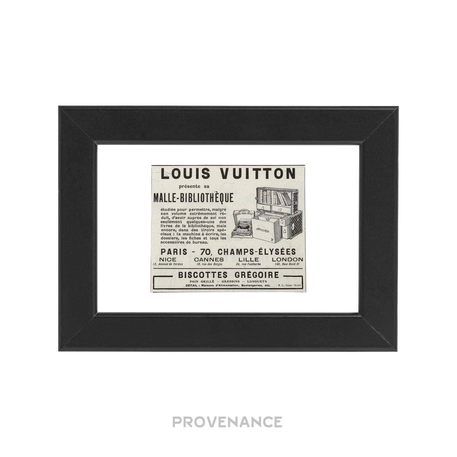 Louis Vuitton Antique Vintage Newsprint Ad - LIBRARY TRUNK - 1