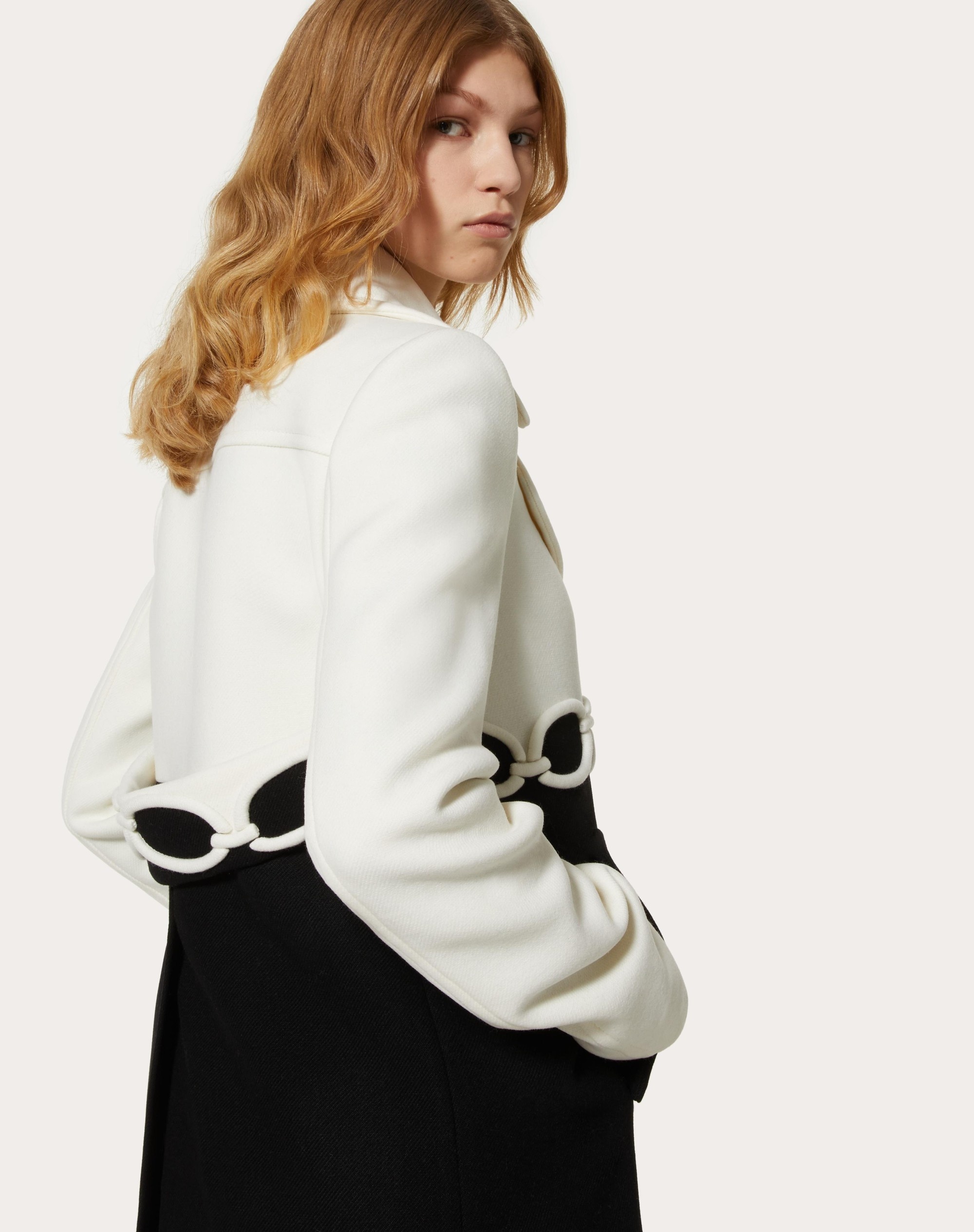 EMBROIDERED DRILL DRAP PEACOAT - 5