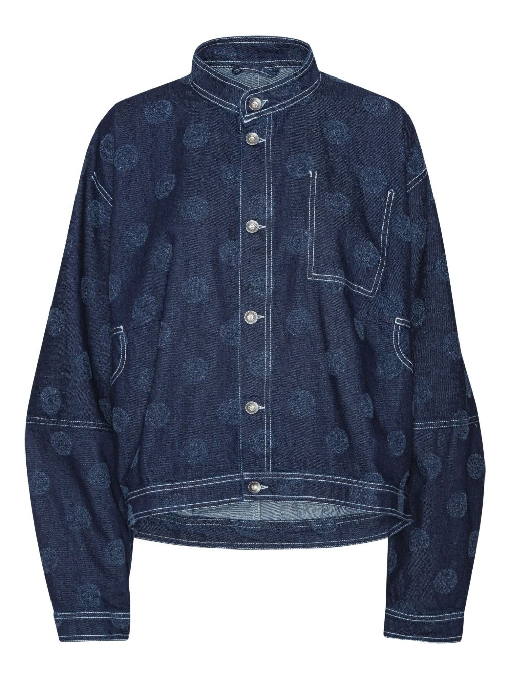 Dart needle-punch dots denim jacket - 1